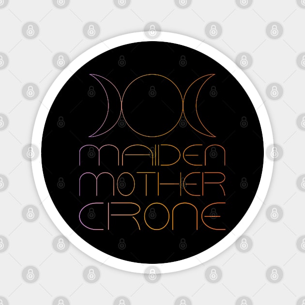 Maiden Mothe Crone, Tripple Goddess Symbol  | Traditional witchcraft Magnet by FlyingWhale369